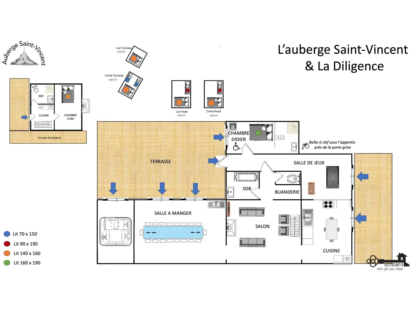 surrounding image Auberge St Vincent et Diligence 35pers 2 Gîtes : jacuzzi jeux 0