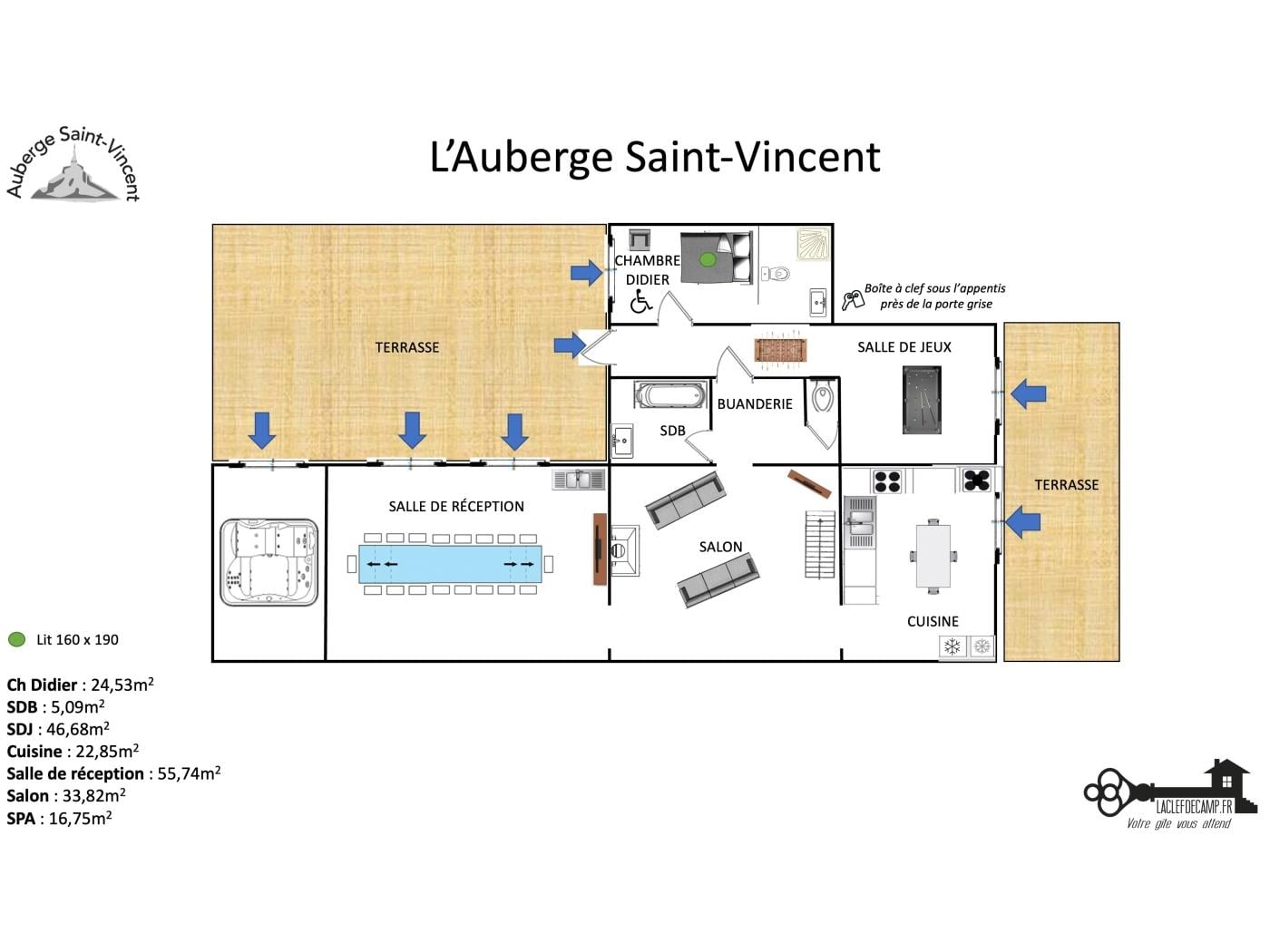 surrounding image Auberge St Vincent et Diligence 35pers 2 Gîtes : jacuzzi jeux 1