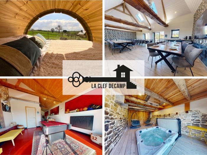Auberge St Vincent et Diligence 35pers 2 Gîtes : jacuzzi jeux