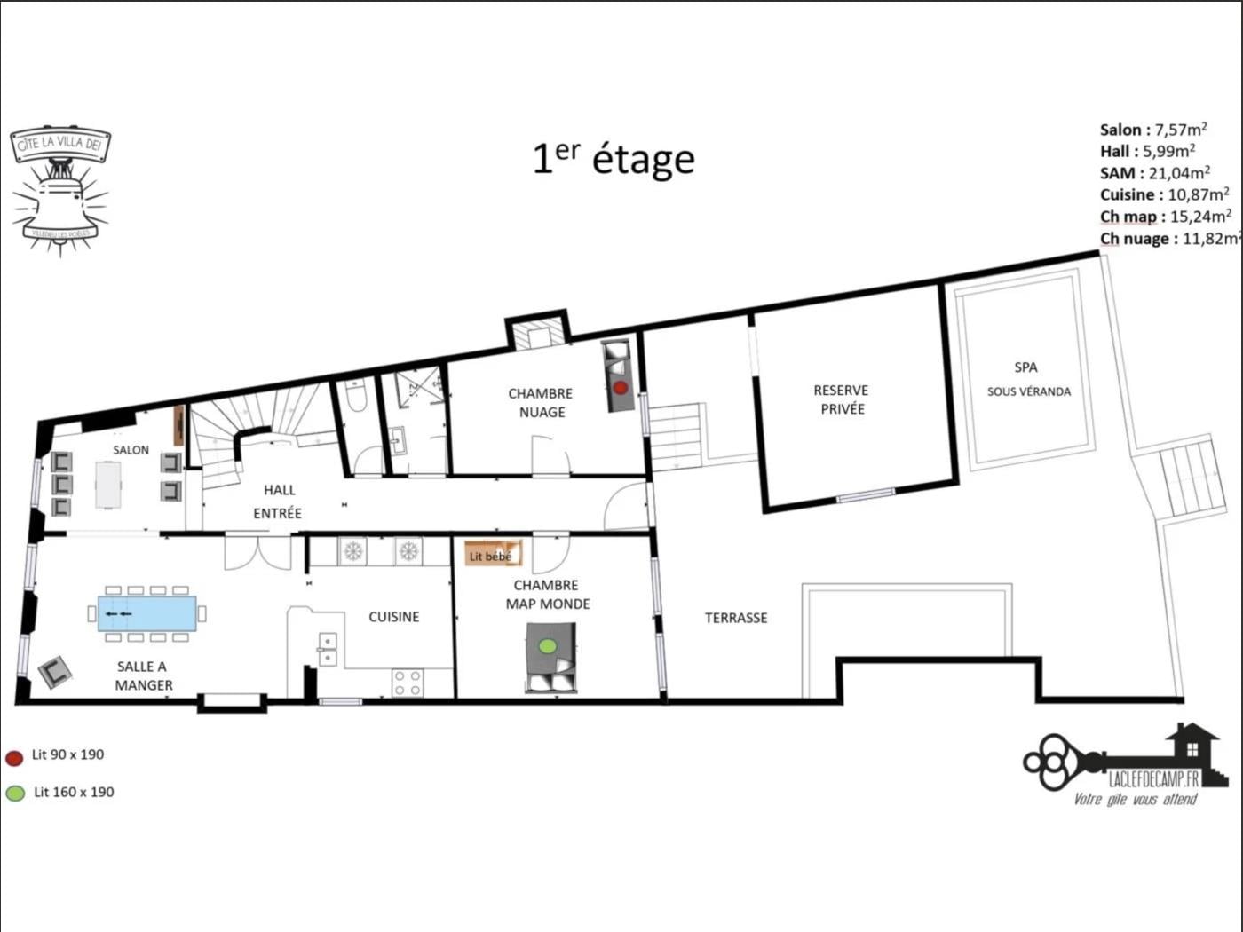 surrounding image Villa et Cour Dei 25 pers, 2 maisons de ville à Villedieu-les-Poêles 1